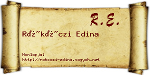 Rákóczi Edina névjegykártya